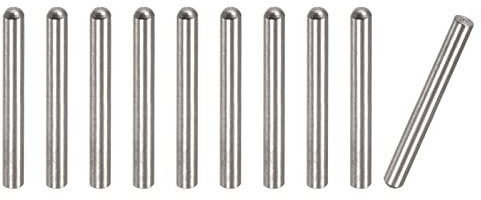 sourcing map 10 Stück Zylinderstifte 3x25mm Passstifte 304 Edelstahl Rundkopf Flachbefestigungselemente