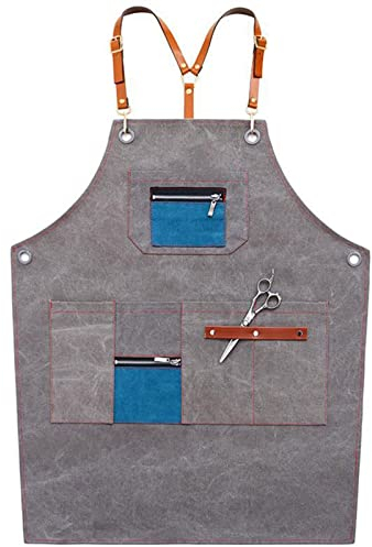 BATTTX Arbeiter Werkzeug Tool Schürze Canvas Einstellbare Arbeitsschürze Mit Großen Taschen for Ingenieure Tischler Handwerker Fit for Küche, Garten, Keramik, Handwerk Werkstatt, Garage