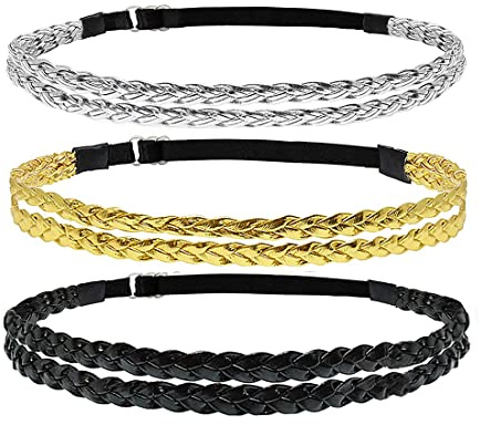 ARHZ Hippie haarband Hippie haarschmuck Braunes Damen Haarband - Suede Einfaches und Einfarbiger Geflochtenes Hairband,Einheitsgrößer Dünnes Stirnband - Hochzeit Vintage Headband original Boho