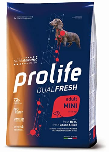Croquetas Prolife Dual Fresh para Adultos, Carne de Res y Ganso Mini, 600 g