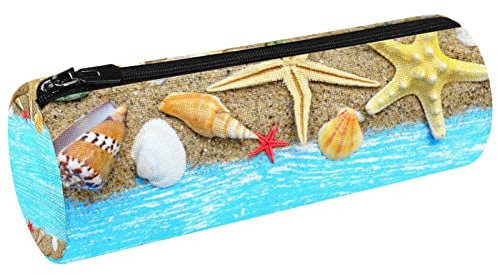 WOSHJIUK Federmäppchen,Markierungsstiftetui für das Büro,Ozean-Sandmuschel-Seestern,Stiftetui Schreibtisch-Organizer-Tasche Bleistifthalterbox