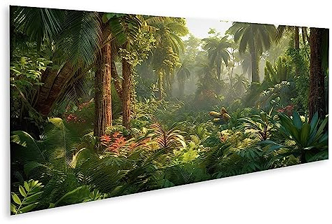 islandburner Tableau sur toile Paysage Jungle Verte Sauvage Panorama Forêt Tropicale Profonde S Cadre Affiche Poster Murale Tableaux