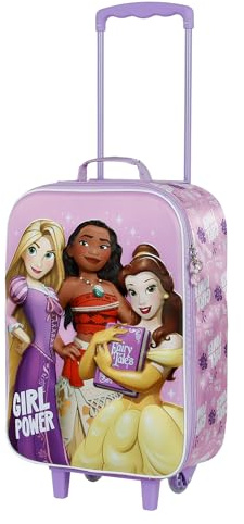Disney Valigia Trolley Soft 3D, 17 x 33 x 52 cm, Capacità 26 L, Lilla Principesse