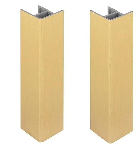 2x jonction de plinthe 150mm finition or doré brossé angle angulaire coin cuisine raccord connecteur pied de meuble profil PVC plastique finition