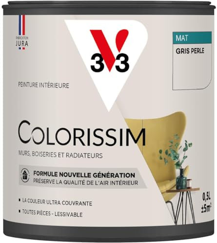 V33 Peinture multi-supports Colorissim® Gris perle Mat 0,5L