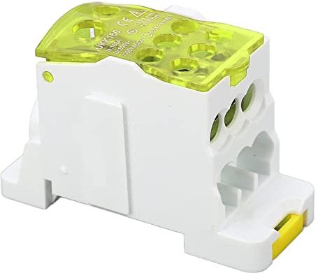 Morsettiera Distribuzione UKK-160A,Scatola di Distribuzione Terminale, Scatola di Distribuzione Morsettiera su Guida Din, Scatola di Giunzione Alimentazione Universale(Giallo)