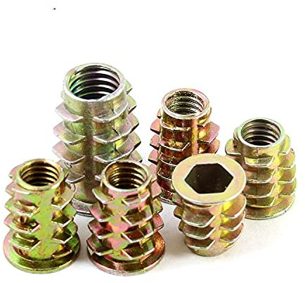 Dado in metallo, Dado Esagonale Completo, 10/20/30/50 Pezzi* Filettatura In Lega Di Zinco M4 M5 M6 M8 M10 for Dadi Con Inserto In Legno Flangiato Testa Esagonale Dadi for Mobili HW058 (Size : M8X15 20