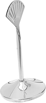 IMIKEYA Fan-Shaped Place Card Holder Table Number Plate Stainless Steel Menu Cards Stand