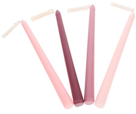 ORFOFE 4 Pz Profumata a Stelo Lungo Aroma Candele Da Tavola Candele Da Gioco Di Cera Candeliere Per La Cena a Di Senza Inodore Rosa Paraffina Profumo Bambino