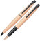 Cross ATX - Penna a sfera e penna stilografica, set regalo (tratto o pennino medio, inchiostro nero), oro rosa spazzolato