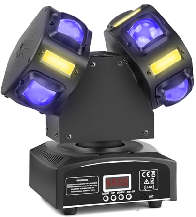 Discolicht Partylicht, Moving Head,LED RGB Licht DJ Projektor Musikgesteuert DJ Disco Lichter, DMX Effektstrahler,Für KTV Familientreffen Hochzeit Geburtstag Halloween (T08)