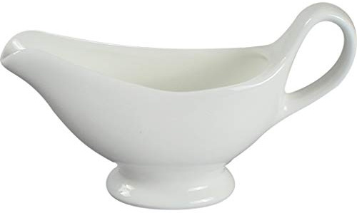YAOSHER Saucer Porcelain Gravy Sauce Boat Gravy Sauce Boat Saucer Stand Traditional Porcelain Gravy Sauce Boat with Saucer Dish(S)