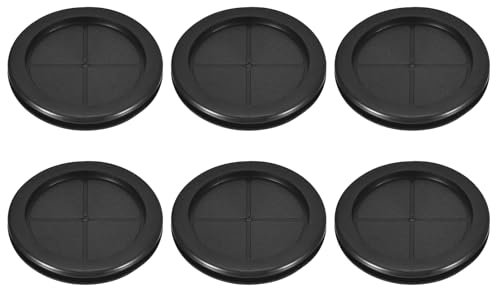 sourcing map 6Pcs Rubber Grommets 2-6/8 (70mm) Drill Hole, 2-1/4 (60mm) ID Double Sided Hole Plugs Ring Gasket for Firewall Cable Wire Protecting, Black
