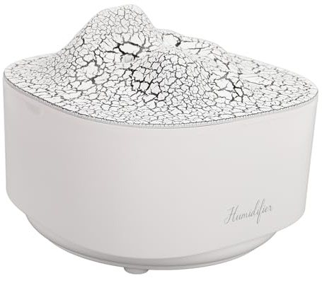 Vulkan-Diffusor, 1500 Ml Diffusor für ätherische Öle mit Bunten LED-Lichtern, Lava Mountain Volcano-Luftbefeuchter, Luftbefeuchter mit Kühlem Nebel, DuftDiffusor (Weiß und