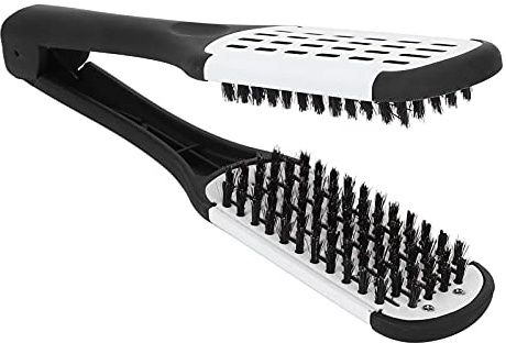 Spazzola per Lisciare i Capelli, Pinza per Spazzola a Doppia Faccia, Pettine per Capelli Lisci, Setola per Lisciare e Acconciare (WHITE)