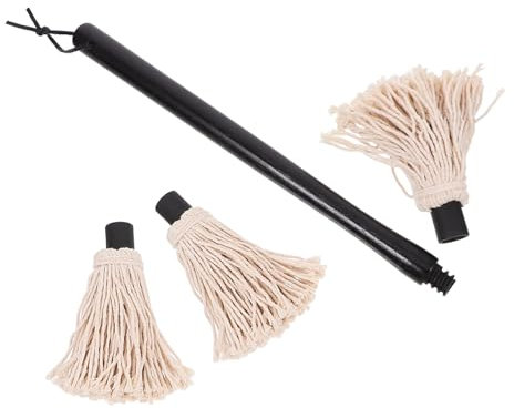 Cabilock Brosse À Huile pour Cuisson Barbecue Serpillière À Sauce Serpillière À Griller Manche en Bois Et De Suspension