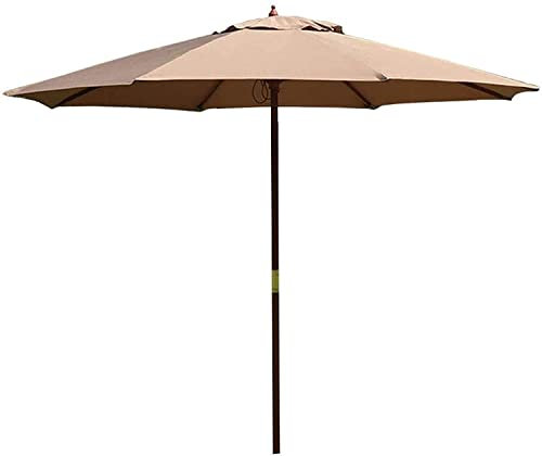 HUIBBGO Ombrelloni da Giardino per Esterni, 2,7 m, ombrelloni da Giardino in Legno con palo in Legno e 8 Stecche, Protezione Solare per Spiaggia/Cortile/Balcone/Piscina