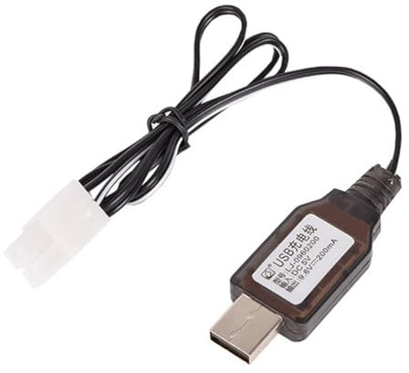 RC Battery Charger, 9.6V L6.2 2P USB Charging Cable with LED Indicators for NiMH/NiCd Battery, 9.6V Lipo Battery USB Charger for Remote Control Car Tank Plane Boat Toys