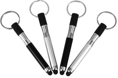 NUOBESTY 4piezas Llavero Bolígrafo Mini Puntero Óptico Capacitivo para Tableta Accesorios para Pantallas Táctiles Portátil para Uso Diario