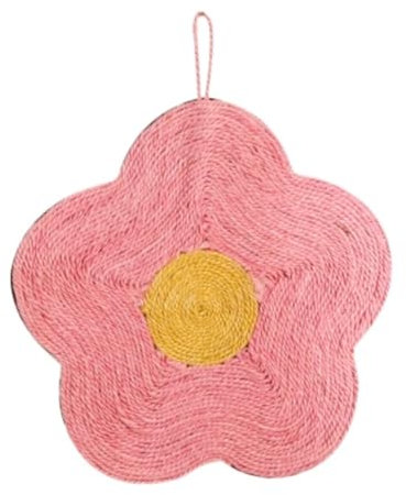 Árbol para gatos de cartón, tapete rascador de cuerda, tablero rascador con formde cartón, tapete rascador de cuerda, tablero rascador con forma de flor, accesorio para gatos de pared (rosa)