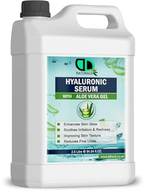 Hyaluron-Serum mit Aloe Vera Gel – feuchtigkeitsspendende Gesichtspflege für trockene Haut, beruhigt und verbessert den Glanz der Haut, reduziert feine Linien und verbessert die Textur (2,5 Liter)