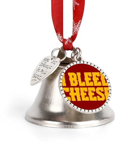 I Bleed Cheese Christmas Bells Ornaments Hanging Decor for Xmas Tree Holiday Home Door Fireplace
