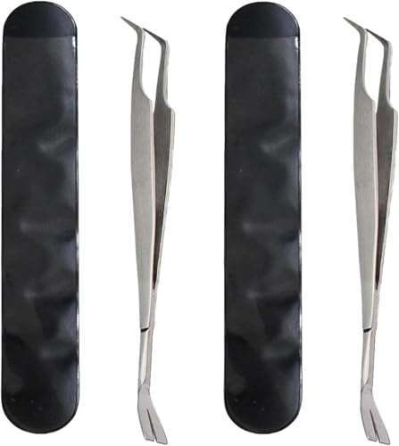 Wwyan 2pcs Silver 2 in 1 Tick Removal Tool for Pets,Stainless Steel Professional Tick Tweezers Ticks Remover for Dogs, Flea and Tick Control,Cats and Humans,Tick Remover Tools