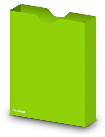 itenga Heftbox DIN A4 – Aufbewahrungsbox für Hefte & Blöcke | aus extra stabilem 0,7mm PP Kunststoff | flach geliefert, faltbar | Schutzbox für Schule, Studium & Büro (frühlingsgrün)