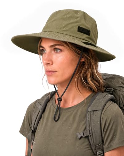 Zylioo Solhatt L/XL/XXL herr fiskarhatt anglarhatt för stort huvud vattentät solskydd hatt UPF50+ sommarhatt utomhushatt, kaki, XL-XXL