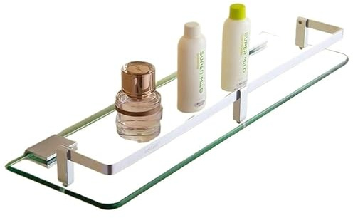 Badrumshyllor Glashylla, Badrumsförvaring Hyllutrymme Aluminium Härdat glas Borstat polerat 7mm 13x(25-60) cm(13 * 60cm)