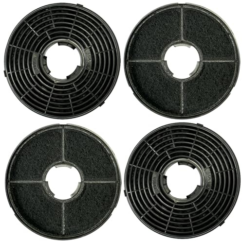 4 Pack Carbon Charcoal Filters, Compatible with Lamona HJA2480, HJA2908 & LAM2401 Cooker Hood Extractor Vent Fans, Replacement Recirculating Filter