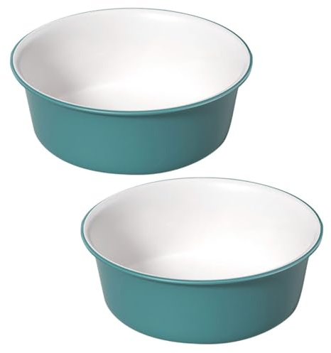 TOYANDONA Lot de 2 Lavabos Polyvalents Vert et Blanc, Bassin de Trempage pour Pieds et Visage, Plastique Robuste, Taille Moyenne, Salle de Bain, la Cuisine et Camping, Bac à Laver