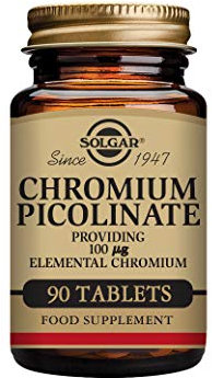 Solgar Chromium Picolinate 100 mcg Tablets - Balances Blood Glucose Levels - Supports the Metabolism - Easy to absorb - Food Supplement - Vegan, Vegetarian, Kosher - Pack of 90
