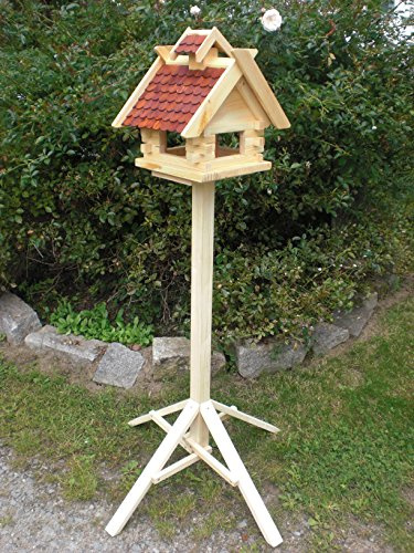 Vogelhaus-Vogelhäuser Vogelfutterhaus Vogelhäuschen aus Holz Vogelhausständer Nistkasten Schreinerarbeit in unterschiedlichen Farben erhältlich … (Vogelhaus mit Ständer V01+S1)
