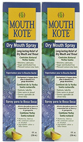 Mouth Kote Dry Mouth Spray, Oral Moisturizer with Yerba Santa, 8 Fluid Ounce (PACK OF 2)