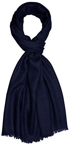 Lorenzo Cana Herren Schal Schaltuch 100% Kaschmir leichter kuschelweicher Kaschmirschal Kaschmirtuch einfarbig dunkelblau Männerschal 7830011