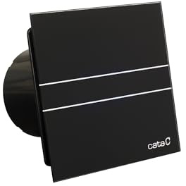 Cata, Extractor baño E-100 GT BK Extracción Perimetral Timer Nivel Sonoro 31 dB Potencia 8W Clase B Velocidad 2600 r.p.m Color Negro