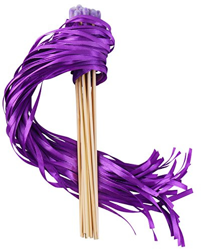 wishprom Ribbon Stick Wands Streamers for Wedding Party Favor (Purple-30PCS)