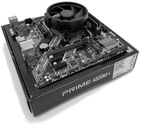 Ryzen 7 5700X 3.4GHz (Turbo 4.6GHz) 8 Core 16 Thread CPU, Prime A520M-K Motherboard & 4GB 3200Mhz DDR4 RAM Pre-Built Bundle