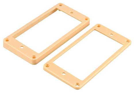 sourcing map Humbucker Pickup Ring Pickup Montagerahmen flach Boden 35 für Hals und 79 für Bridge Pickup Kreme schwarz
