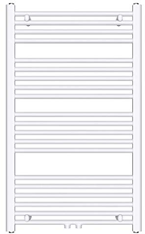 Mai & Mai Radiatore Piatto da Bagno 100x60cm, Radiatore Scaldasalviette Termoarredo da Bagno Riscaldamento Elettrico o da Acqua Calda RHE Scalda Portasciugamani in Acciaio, Bianco