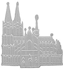 Bügelbild Kölner Dom Applikation Karneval Kostüm Fasching Köln Silber