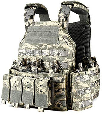 Searchyou Taktischer Plattenträger Weste, Tactical Weste für Herren im Freien für CS Feldweste Airsoft Paintball Wargame - ACU Camo