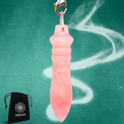 Pendule Égyptien de Radiesthésie THOT en QUARTZ ROSE VÉRITABLE | Pendule Divinatoire Magnétiseur en Quartz Rose Idéale pour les Soins Émotionnels [𝐒𝐚𝐭𝐢𝐬𝐟𝐚𝐢𝐭 𝐨𝐮 𝐑𝐞𝐦𝐛𝐨𝐮𝐫𝐬𝐞 𝐚 𝐕𝐈𝐄]