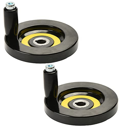 Aicosineg 2 ruedas de mano onduladas de 0.4 pulgadas, agujero de 3.15 pulgadas de diámetro, volante de manivela redondo con mango giratorio para la mayoría de máquinas, torno de madera, molinillos de