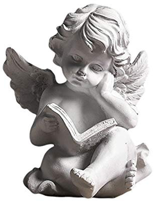 Faderr - Figura Decorativa de ángel en Forma de alas de querubín (Resina en Miniatura, Estatua guardián, jardín, decoración Conmemorativa para el hogar, Fiesta, Regalo (Blanco/Tipo A), Talla única
