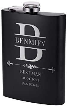 Fiaschetta per testimoni dello sposo, regalo personalizzato brand per product_type, con incisione personalizzabile, 230 ml