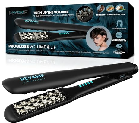 Revamp Progloss Volume & Lift Ceramic Volumiser - Hair Styling Appliance with 4D Plate Design for Long-Lasting Lift & Volume - Auto Shut Off & Variable Heat Options