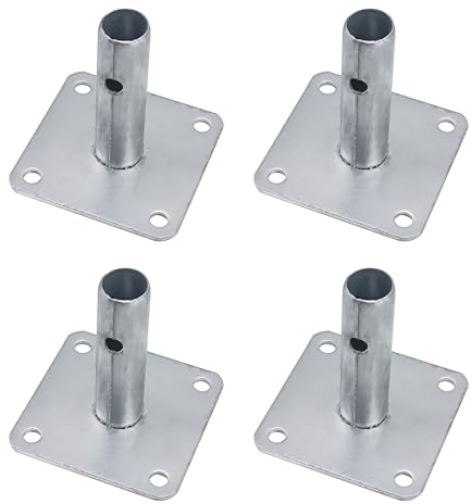 ASTAMOTOR 4 placas base de andamio con pines para andamios estilo panadero, galvanizadas