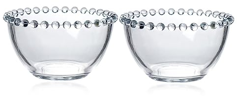 UPKOCH Lot De 2 Bols Transparents en Verre Moyen, Bols à Dessert Et Fruits, Verre Épais, Usage Maison Et Restaurant, pour Salades, Snacks Et Céréales